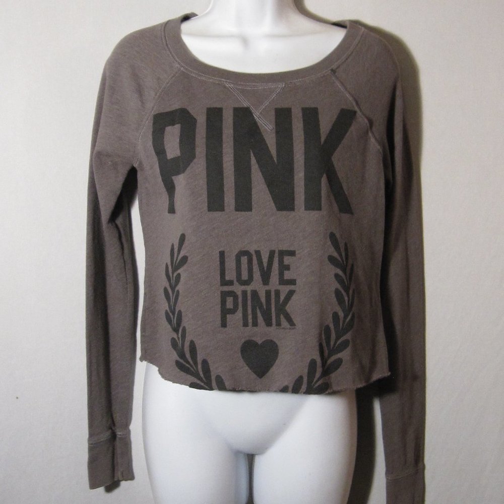 Victoria's Secret Pink Cropped Long Sleeve Sweatshirt XS